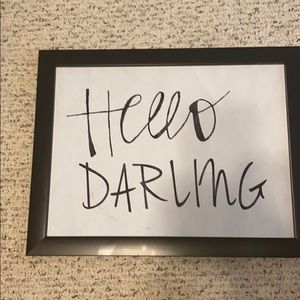 “Hello Darling” wall art